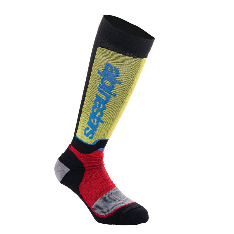 alps mx plus black red blue youth sock