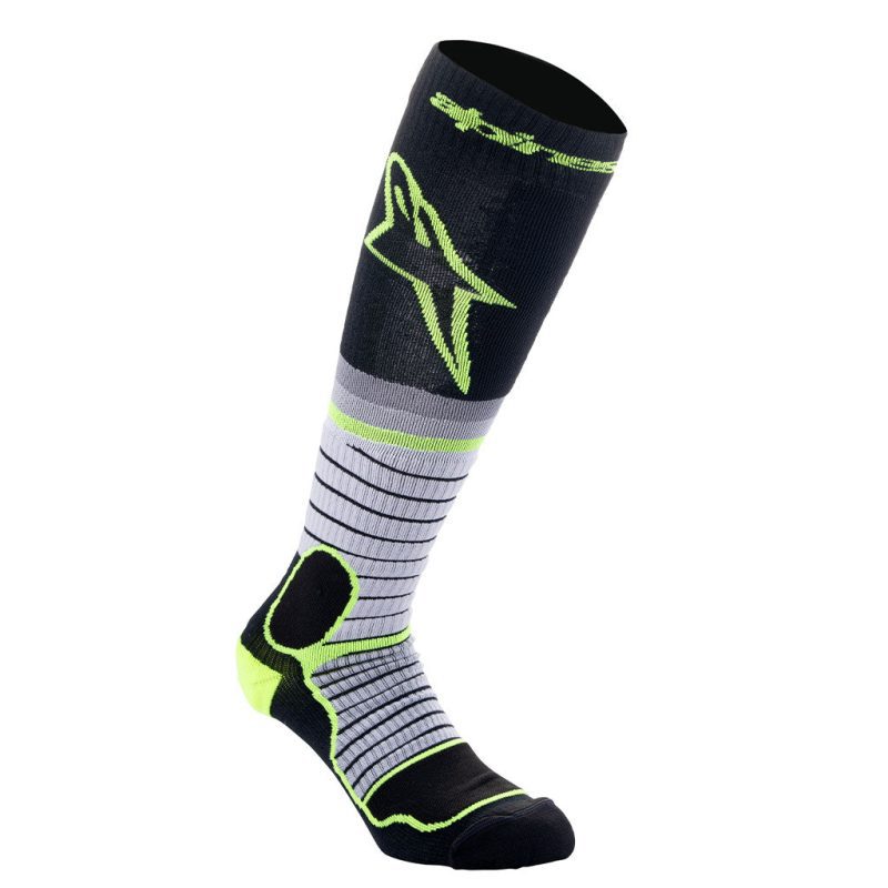 alps mx pro black grey yellow sock