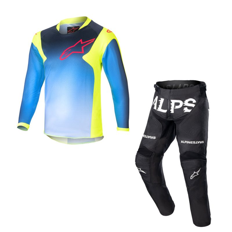 kids racer blue yellow mx combo