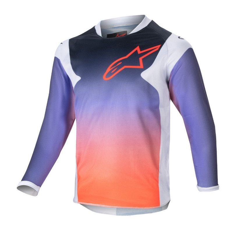 kids racer purple orange jersey back 1