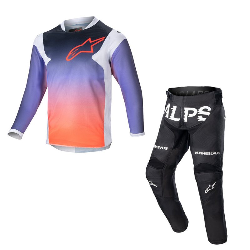 youth racer purple orange mx combo